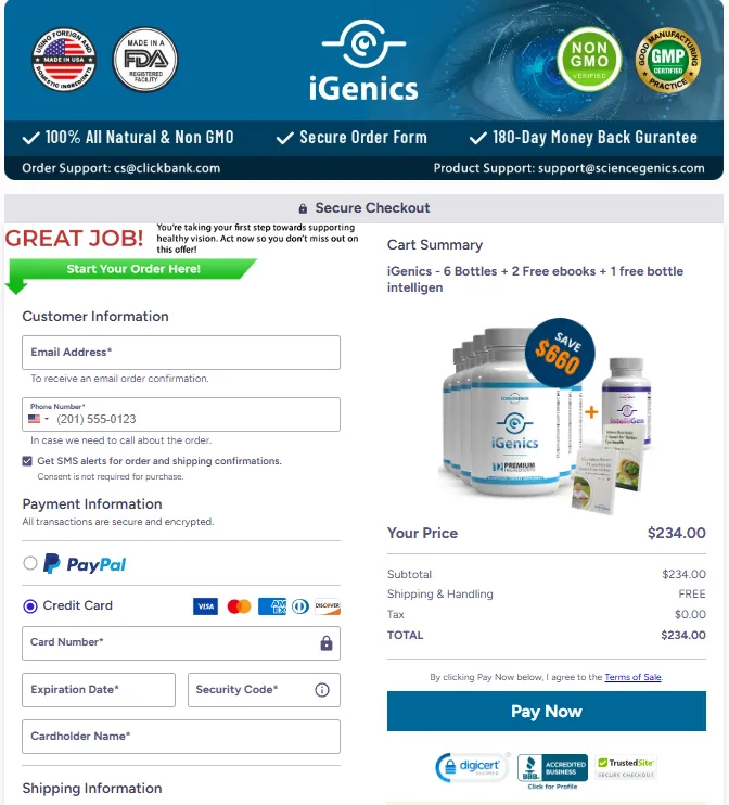 iGenics Order Form